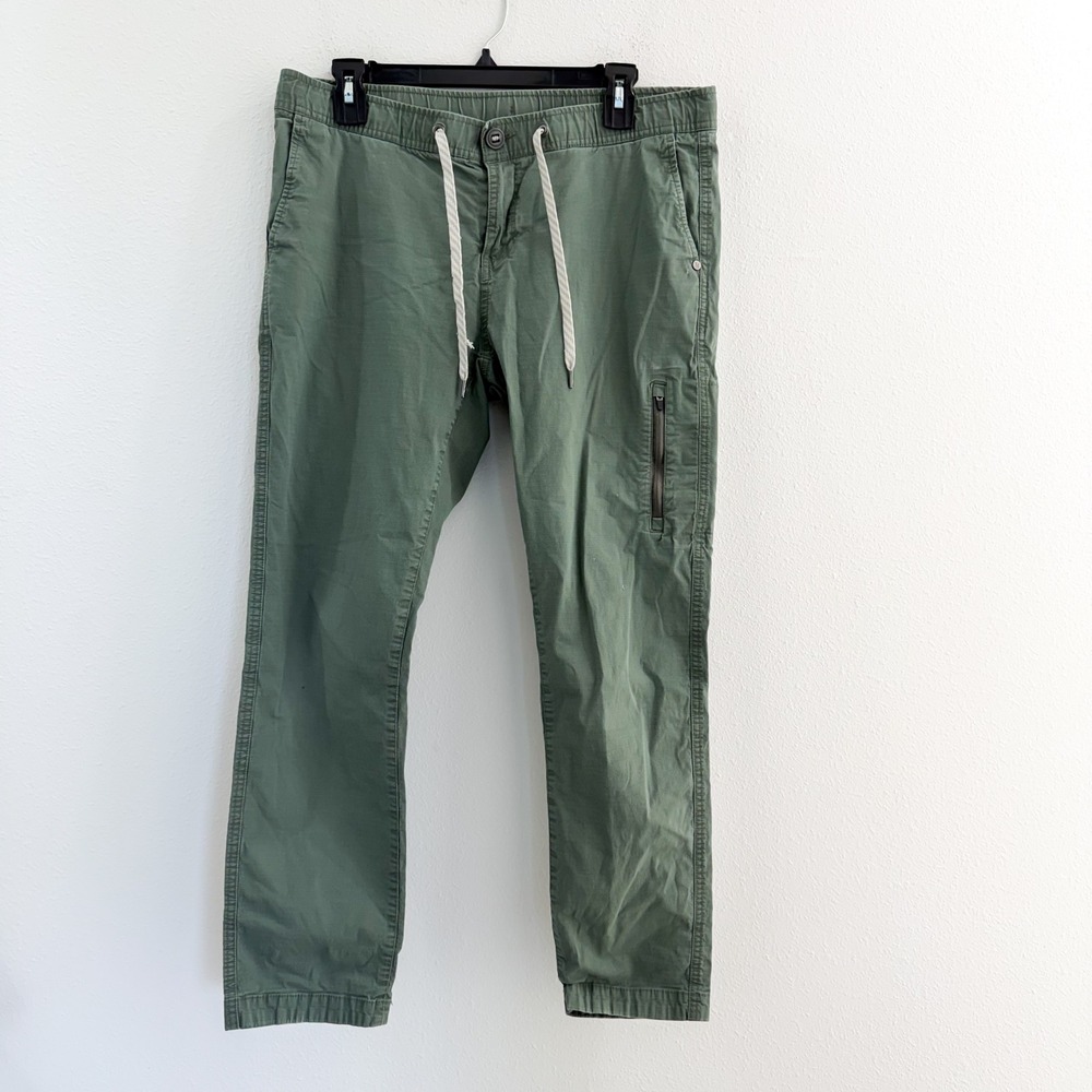 Vuori Ripstop Pants 98% Cotton Olive Green Jogger Hiking Athleisure Active L - Picture 4 of 6